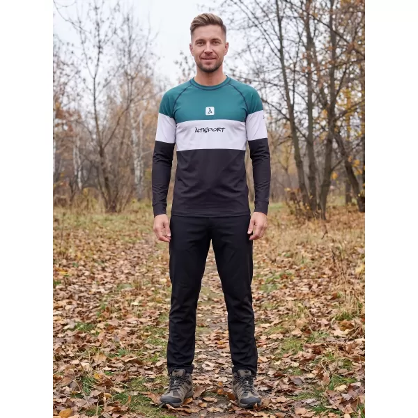  Funktionaler Term T -Shirt von Männern mit Langarmprämie ALTISPORT VOJ/ALM051TER01 KEROSIN/SCHWARZ 