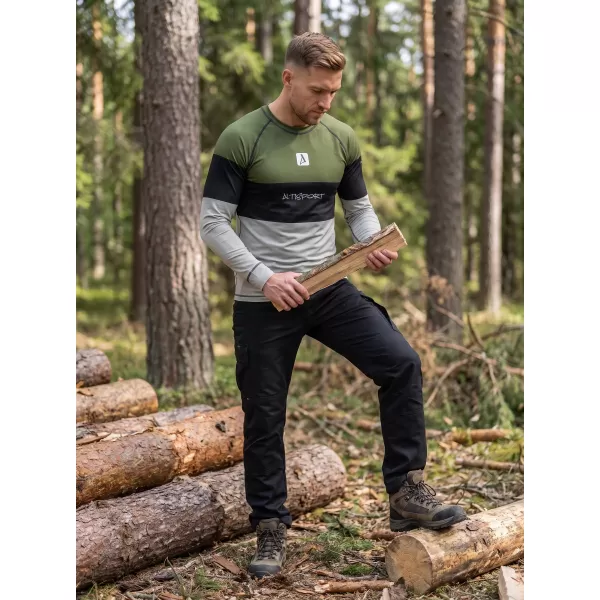  Funktionaler Term T -Shirt von Männern mit Langarmprämie ALTISPORT VOJ/ALM051TER01 KHAKI 