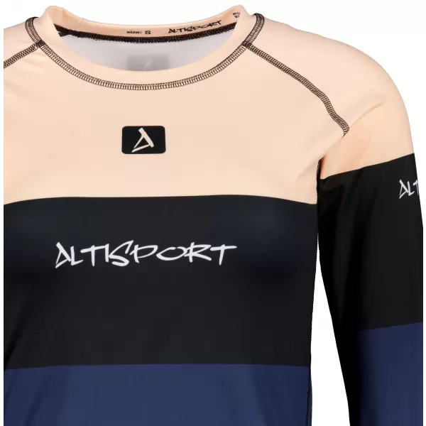  Frauenfunktionales Thermo -T -Shirt mit langen Ärmeln Premium ALTISPORT VOJ/ALW051TER01 ORANGE/BLAU 