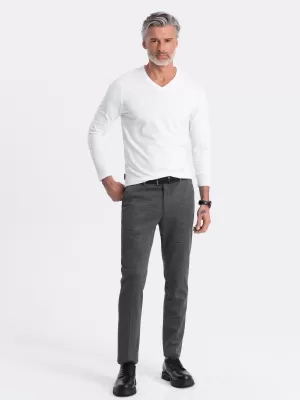 Herren t -Shirt mit einem langen Ärmel OMBRE OM-LSBL-0108 WEIß