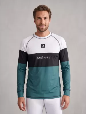 Funktionaler Term T -Shirt von Männern mit Langarmprämie ALTISPORT VOJ/ALM051TER01 WEIß -GREEN