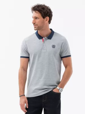 Herren t -Shirt mit einem Kragen OMBRE OM-POSS-0105 GRAUE MELANGE