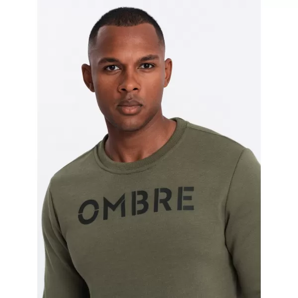  Herren -Sweatshirt OMBRE OM-SSPS-0181 DUNKLE OLIVE 
