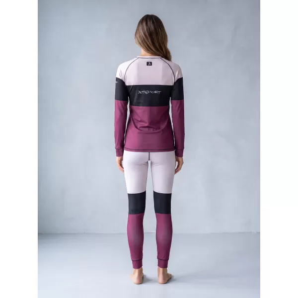  Frauenfunktionales Thermo -T -Shirt mit langen Ärmeln Premium ALTISPORT VOJ/ALW051TER01 BURGUND 