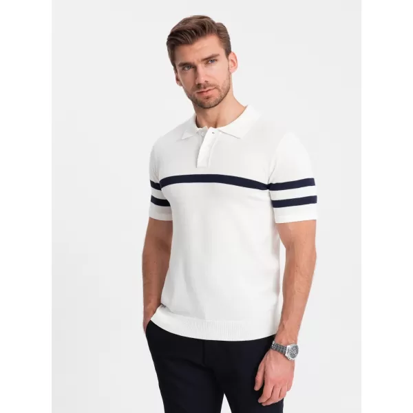  Herren t -Shirt mit einem Kragen OMBRE OM-POSS-0118 WEIß 