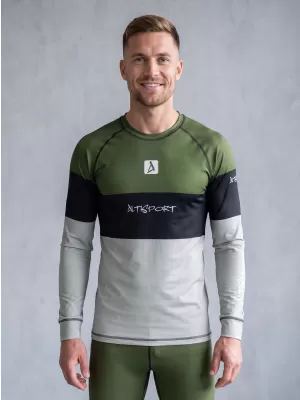 Funktionaler Term T -Shirt von Männern mit Langarmprämie ALTISPORT VOJ/ALM051TER01 KHAKI