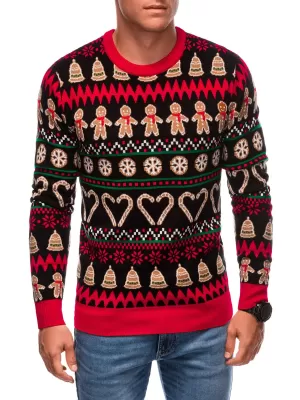 Herrenpullover EDOTI EM-SWOS-0105 SCHWARZ UND BRAUN
