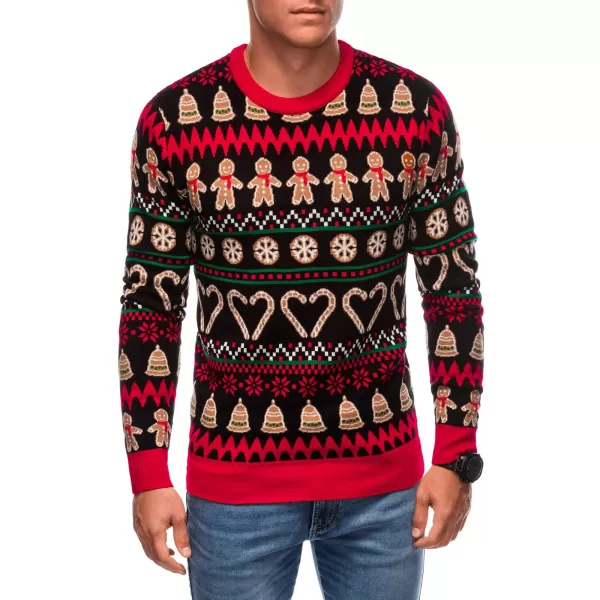  Herrenpullover EDOTI EM-SWOS-0105 SCHWARZ UND BRAUN 