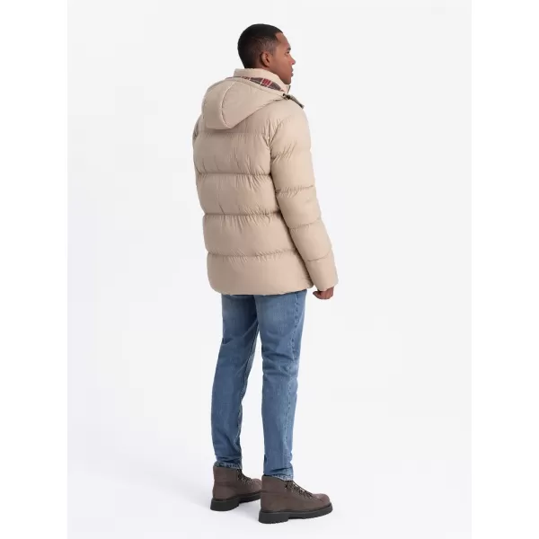  Herren Winterjacke OMBRE OM-JAHP-0205 BEIGE 