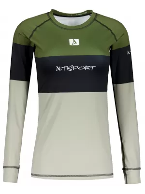 Frauenfunktionales Thermo -T -Shirt mit langen Ärmeln Premium ALTISPORT VOJ/ALW051TER01 KHAKI