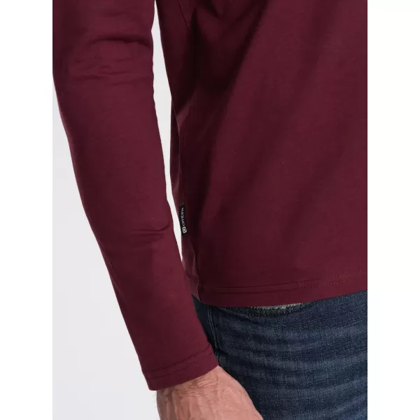  Herren t -Shirt mit einem langen Ärmel OMBRE OM-LSBL-0108 KASTANIENBRAUN 