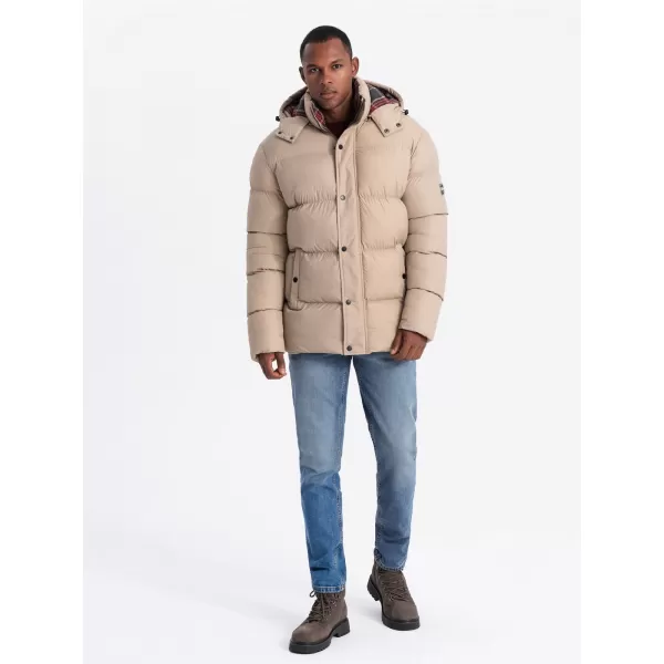  Herren Winterjacke OMBRE OM-JAHP-0205 BEIGE 