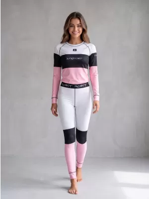 Frauenfunktionelle Thermohosen Prämie ALTISPORT VOJ/ALW051TER02 WEIß -PINK