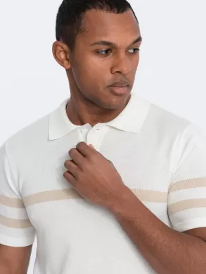 Herren t -Shirt mit einem Kragen OMBRE OM-POSS-0118 CREME
