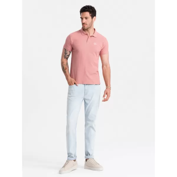  Herren t -Shirt mit einem Kragen OMBRE OM-POBS-0100 DUNKELROSA 