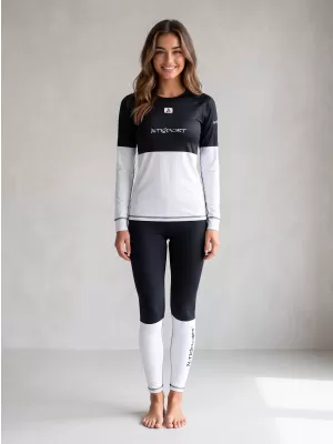 Frauenfunktionelle Thermohosen Prämie ALTISPORT VOJ/ALW051TER02 SCHWARZ UND WEIß