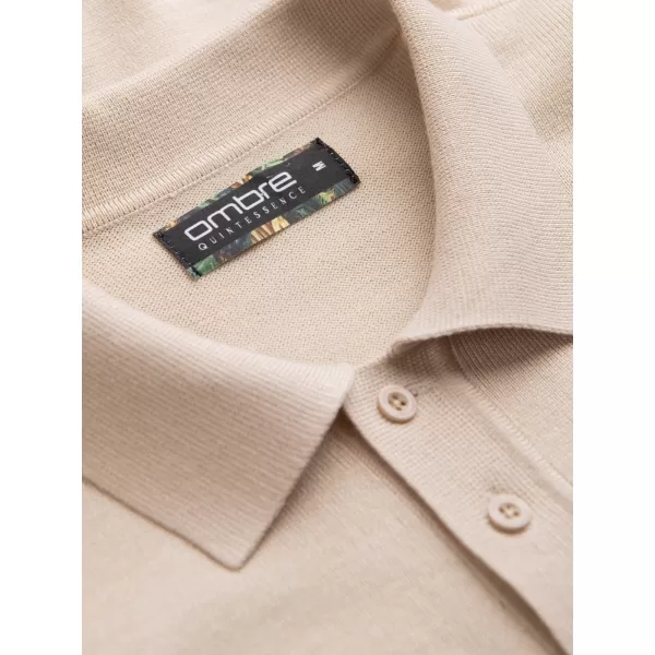  Herren t -Shirt mit einem Kragen OMBRE OM-POSS-0118 BEIGE 