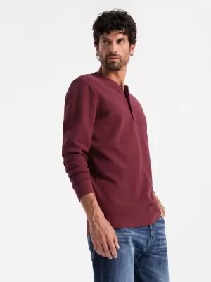 Herren t -Shirt mit langen Ärmeln OMBRE OM-LSCL-0120 KASTANIENBRAUN