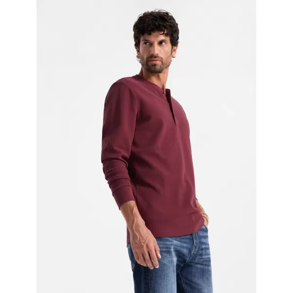  Herren t -Shirt mit langen Ärmeln OMBRE OM-LSCL-0120 KASTANIENBRAUN 