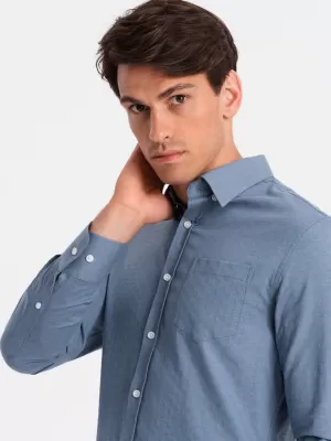 Hemd OMBRE OM-SHCS-0174 BLAU
