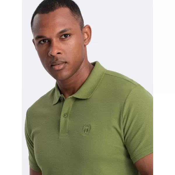  Herren t -Shirt mit einem Kragen OMBRE OM-POBS-0100 OLIVE 