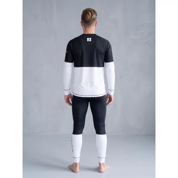  Funktionaler Term T -Shirt von Männern mit Langarmprämie ALTISPORT VOJ/ALM051TER01 SCHWARZ UND WEIß 