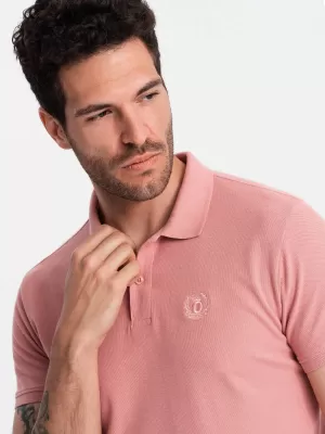 Herren t -Shirt mit einem Kragen OMBRE OM-POBS-0100 DUNKELROSA