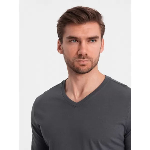  Herren t -Shirt mit einem langen Ärmel OMBRE OM-LSBL-0108 GRAPHIT 