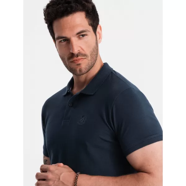  Herren t -Shirt mit einem Kragen OMBRE OM-POBS-0100 MARINEBLAU 
