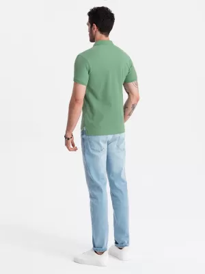 Herren t -Shirt mit einem Kragen OMBRE OM-POBS-0100 GRÜN
