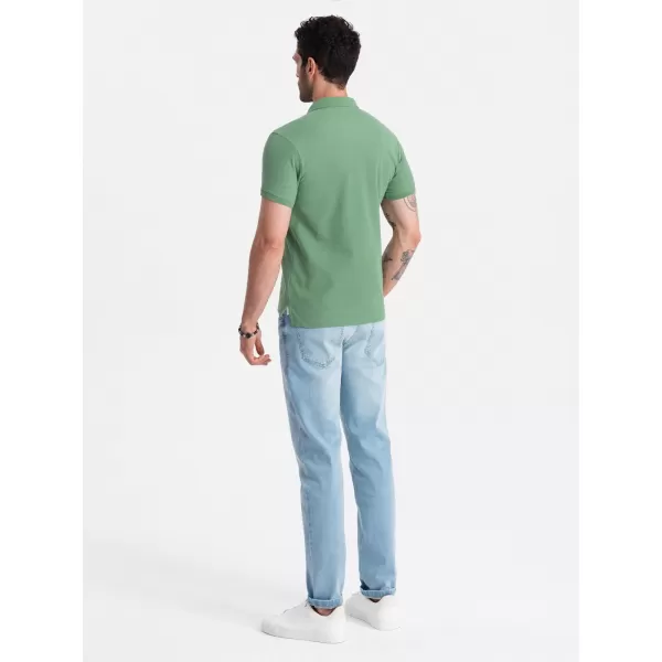  Herren t -Shirt mit einem Kragen OMBRE OM-POBS-0100 GRÜN 