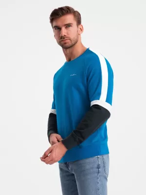 Herren Sweatshirt OMBRE OM-SSNZ-22FW-003 BLAU