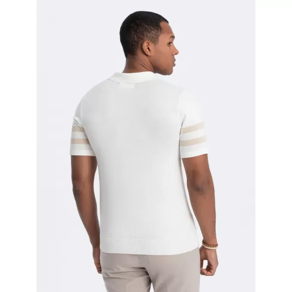  Herren t -Shirt mit einem Kragen OMBRE OM-POSS-0118 CREME 