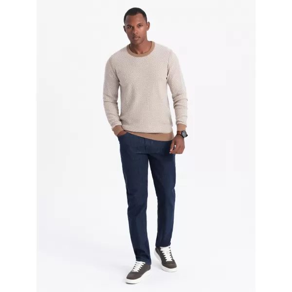  Herrenpullover OMBRE OM-SWSW-0111 HELLBRAUN 