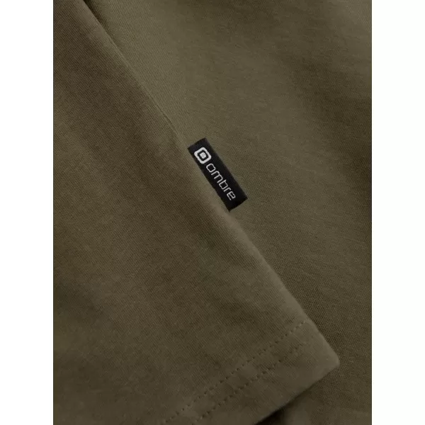  Herren t -Shirt mit einem langen Ärmel OMBRE OM-LSBL-0108 DUNKLE OLIVE 