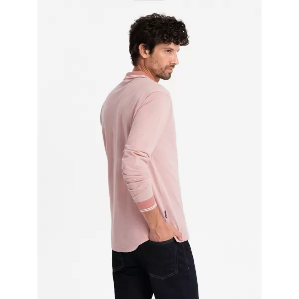  Hemd OMBRE OM-POLS-0129 ROSA MELANGE 