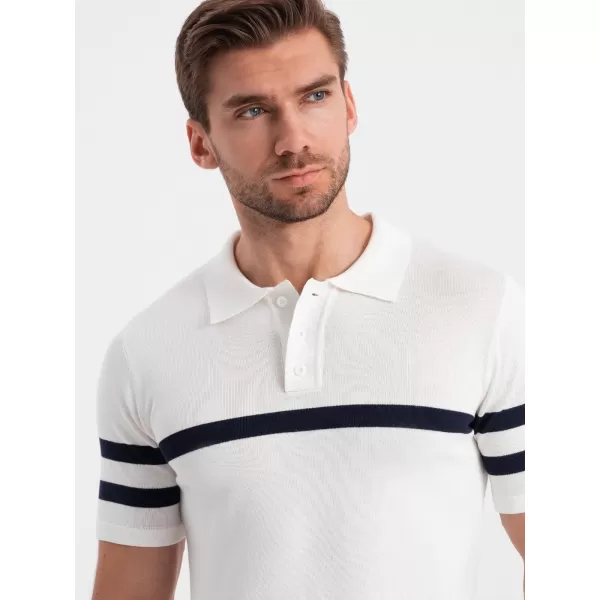 Herren t -Shirt mit einem Kragen OMBRE OM-POSS-0118 WEIß 