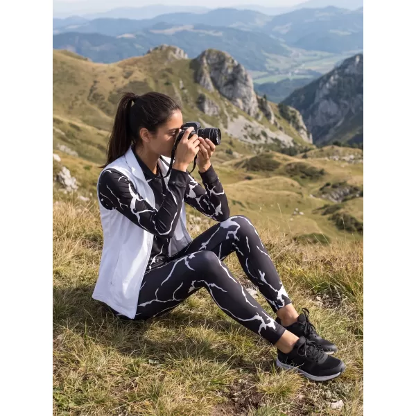  Frauenfunktionales Thermo -T -Shirt mit langen Ärmeln Premium ALTISPORT VOJ/ALW052TER01 SCHWARZ 