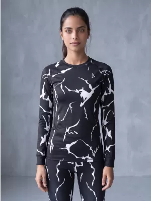Frauenfunktionales Thermo -T -Shirt mit langen Ärmeln Premium ALTISPORT VOJ/ALW052TER01 SCHWARZ