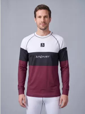 Funktionaler Term T -Shirt von Männern mit Langarmprämie ALTISPORT VOJ/ALM051TER01 BURGUND