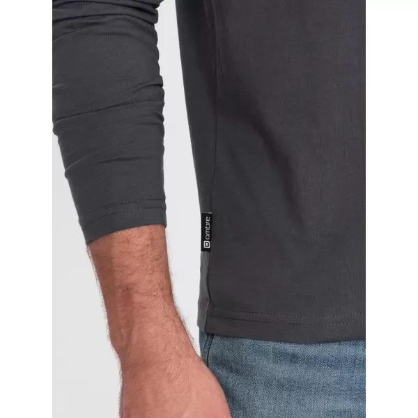  Herren t -Shirt mit einem langen Ärmel OMBRE OM-LSBL-0108 GRAPHIT 