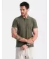 Herren t -Shirt mit einem Kragen OMBRE OM-POBS-0100 DUNKLER OLIVENGRÜN