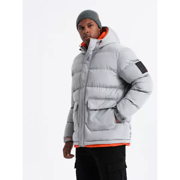  Herren Winterjacke OMBRE OM-JAHP-0208 GRAU 