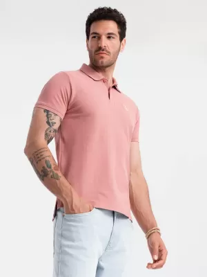 Herren t -Shirt mit einem Kragen OMBRE OM-POBS-0100 DUNKELROSA