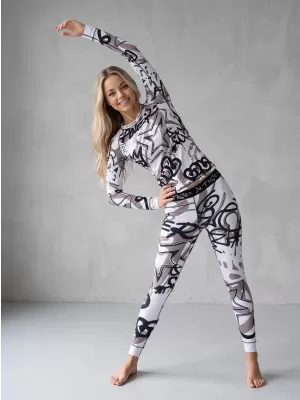 Frauenfunktionelle Thermohosen Prämie ALTISPORT VOJ/ALW054TER02 WEIß -GRAY