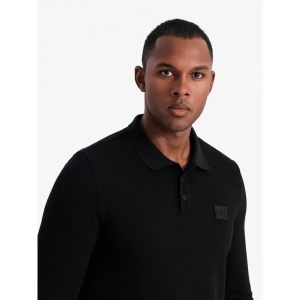  Hemd OMBRE OM-POLS-0131 SCHWARZ 