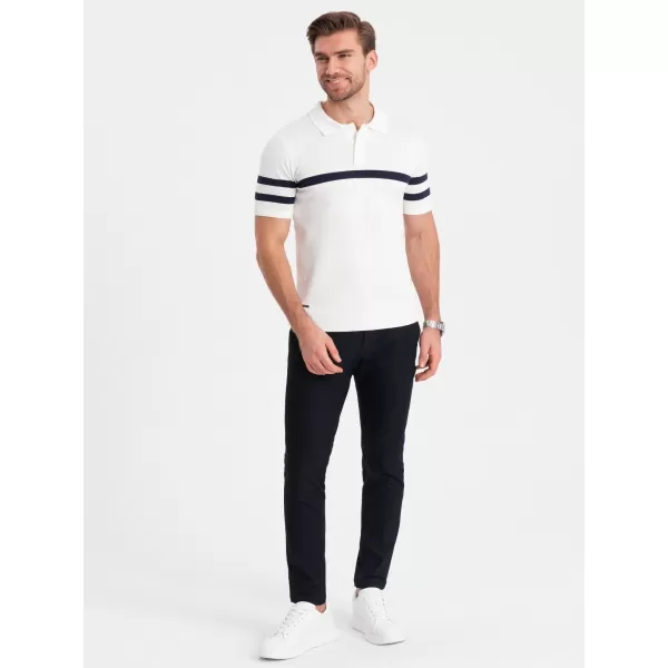  Herren t -Shirt mit einem Kragen OMBRE OM-POSS-0118 WEIß 