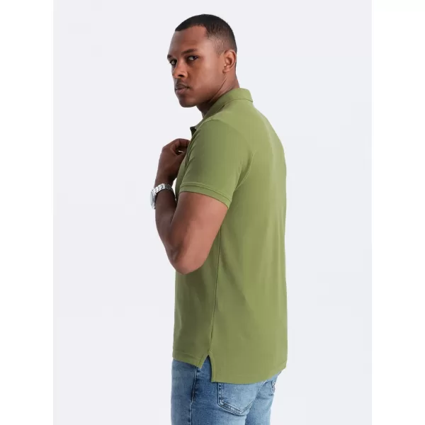  Herren t -Shirt mit einem Kragen OMBRE OM-POBS-0100 OLIVE 