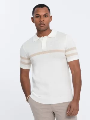 Herren t -Shirt mit einem Kragen OMBRE OM-POSS-0118 CREME
