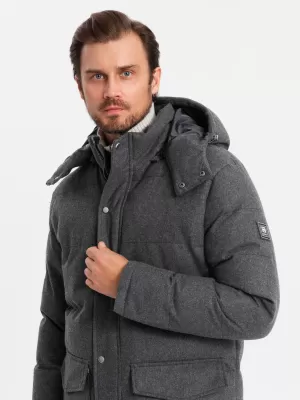 Jacke OMBRE OM-JALJ-0217 SCHWARZE MELANGE